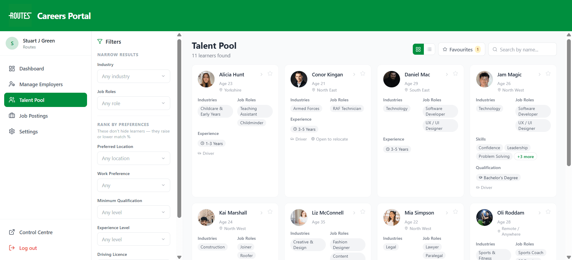Employer reviewing candidates